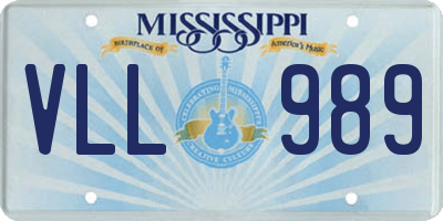 MS license plate VLL989