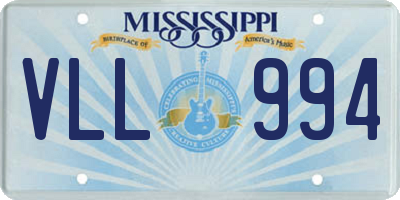 MS license plate VLL994
