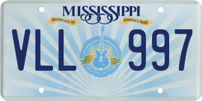 MS license plate VLL997