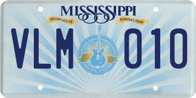 MS license plate VLM010