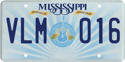 MS license plate VLM016