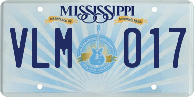 MS license plate VLM017
