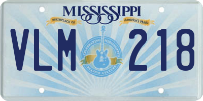 MS license plate VLM218