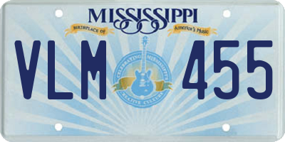 MS license plate VLM455