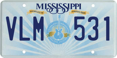 MS license plate VLM531