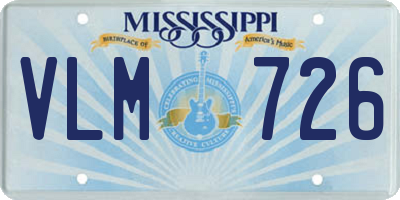 MS license plate VLM726