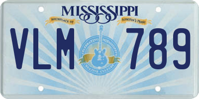 MS license plate VLM789