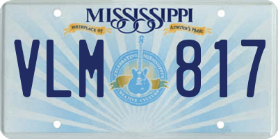 MS license plate VLM817