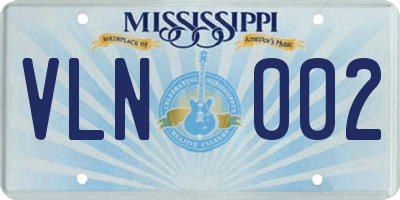 MS license plate VLN002