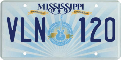 MS license plate VLN120