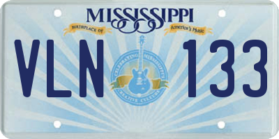 MS license plate VLN133