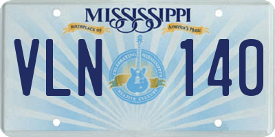 MS license plate VLN140