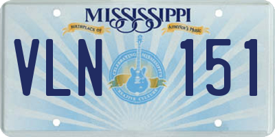 MS license plate VLN151