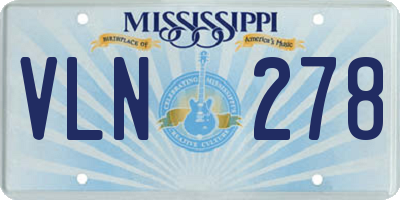 MS license plate VLN278