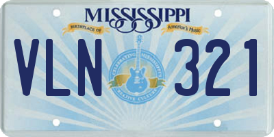 MS license plate VLN321