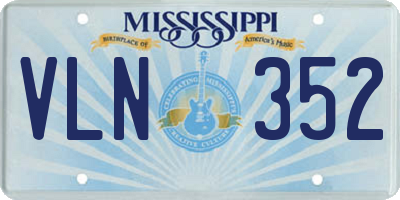 MS license plate VLN352