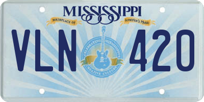 MS license plate VLN420