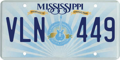MS license plate VLN449