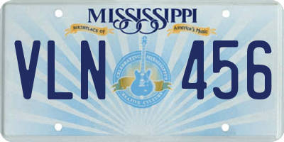 MS license plate VLN456