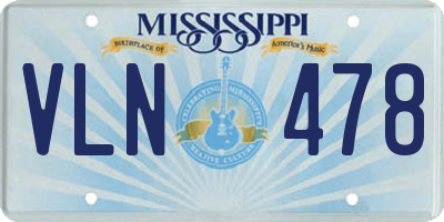 MS license plate VLN478