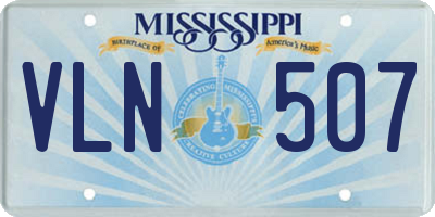 MS license plate VLN507