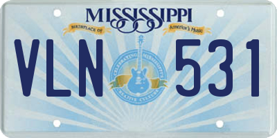 MS license plate VLN531