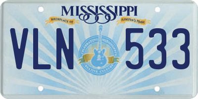MS license plate VLN533