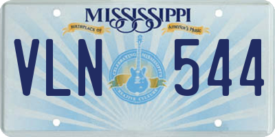 MS license plate VLN544