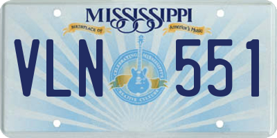 MS license plate VLN551