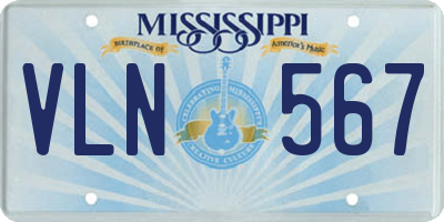 MS license plate VLN567