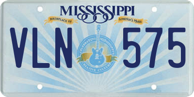 MS license plate VLN575