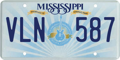 MS license plate VLN587