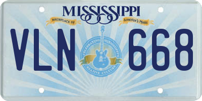 MS license plate VLN668