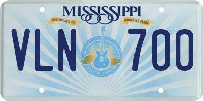 MS license plate VLN700