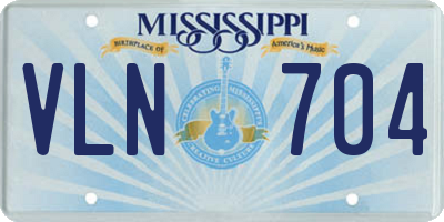 MS license plate VLN704