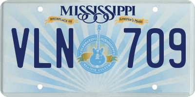 MS license plate VLN709
