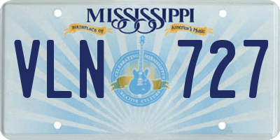 MS license plate VLN727