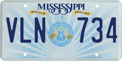 MS license plate VLN734