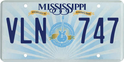 MS license plate VLN747