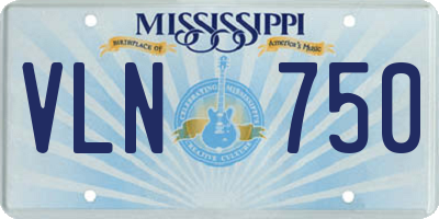 MS license plate VLN750