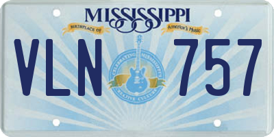 MS license plate VLN757