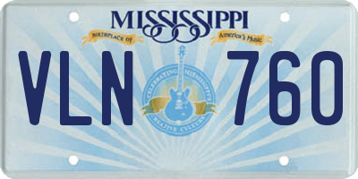 MS license plate VLN760