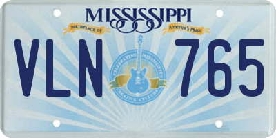 MS license plate VLN765