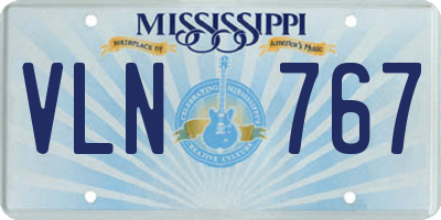MS license plate VLN767