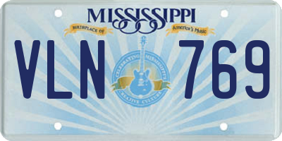 MS license plate VLN769
