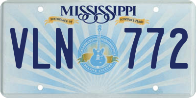 MS license plate VLN772