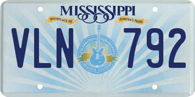 MS license plate VLN792