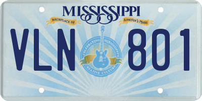 MS license plate VLN801