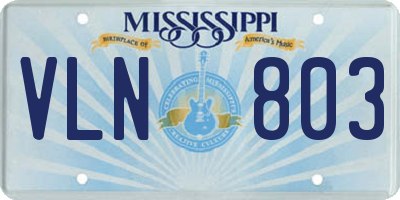 MS license plate VLN803
