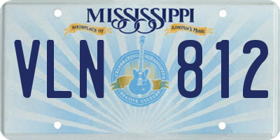 MS license plate VLN812